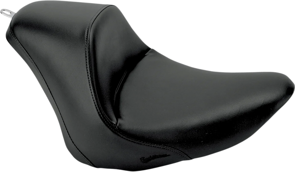 Saddlemen Heels Down Solo Seat - Without Backrest - Plain - Black - FLSTC 806-15-0021 - Side View