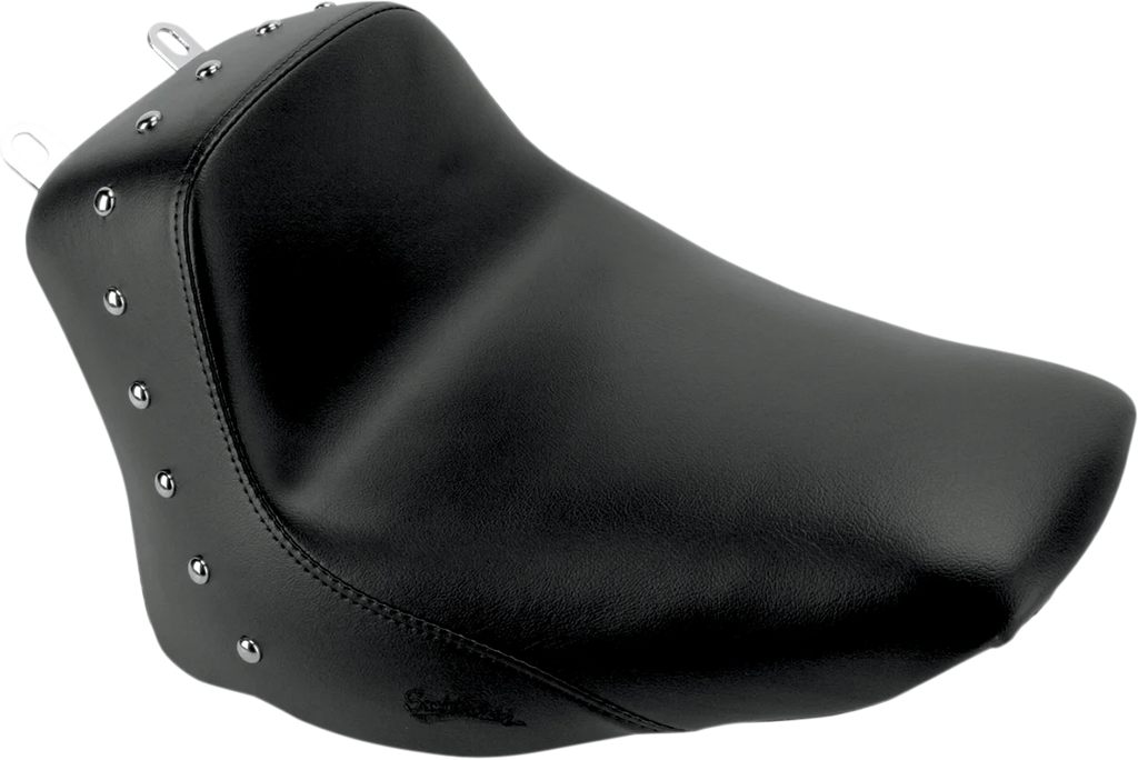 Saddlemen Heels Down Solo Seat - Without Backrest - Studded - Black - FLSTC 806-15-0011 - Main Product View