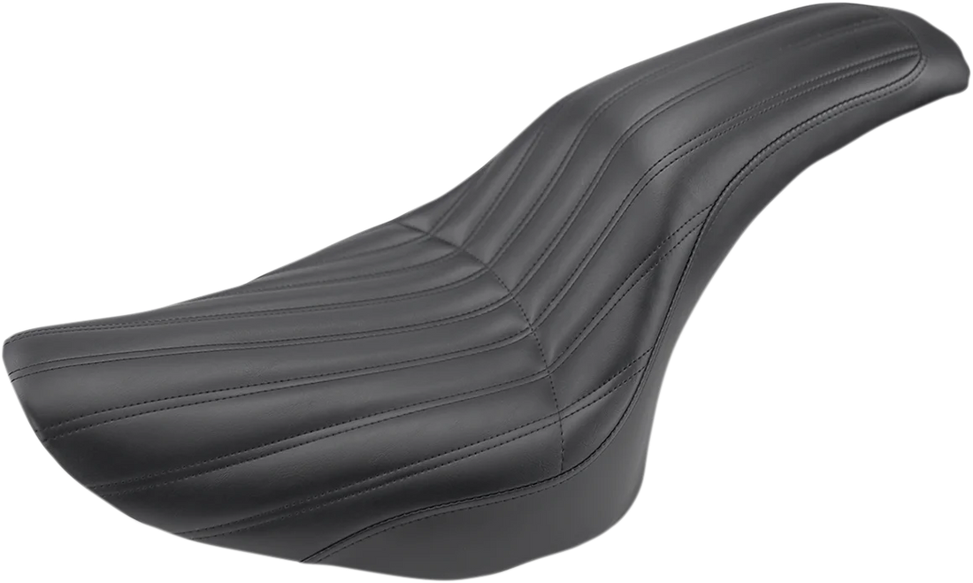 Saddlemen Knuckle 2-Up Seat - Ribbed - Black 818-28-047K - Side View