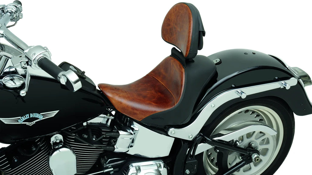 Saddlemen Lariat Backrest - Distressed Brown - FL '06-'17 11567B - Side View