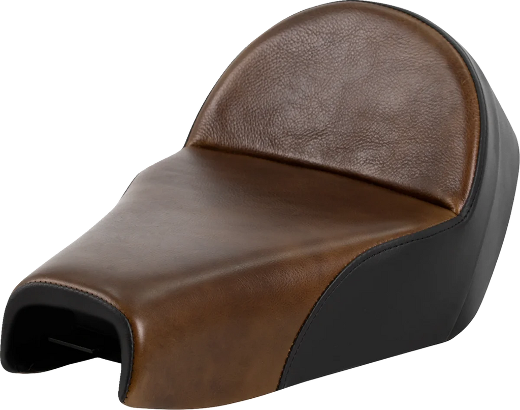 Saddlemen Lariat Solo Seat - Distressed Leather - 3.3 Gal Tank - XL '04-'22 807-11B-0041 - Side View