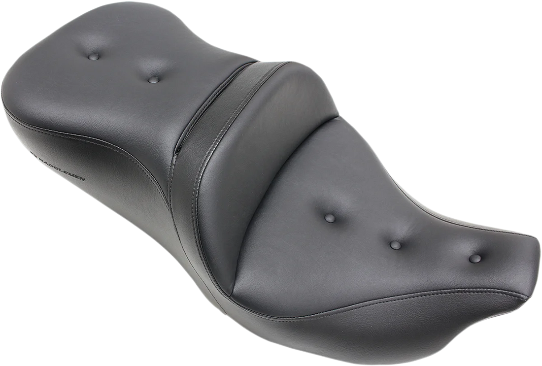 Saddlemen Pillow-Top Roadsofa™ Seat - with Backrest - Black - FLH/FLT '08-'23 808-07B-181 - Side View