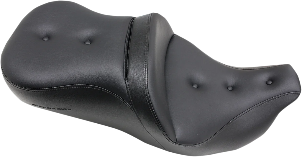 Saddlemen Pillow-Top Roadsofa™ Seat - with Backrest - Black - FLH/FLT '08-'23 808-07B-181 - Back View