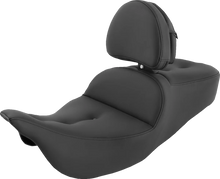 Load image into Gallery viewer, Saddlemen Pillow-Top Roadsofa™ Seat - with Backrest - Black - FLH/FLT '08-'23 808-07B-181BR - Main Product View
