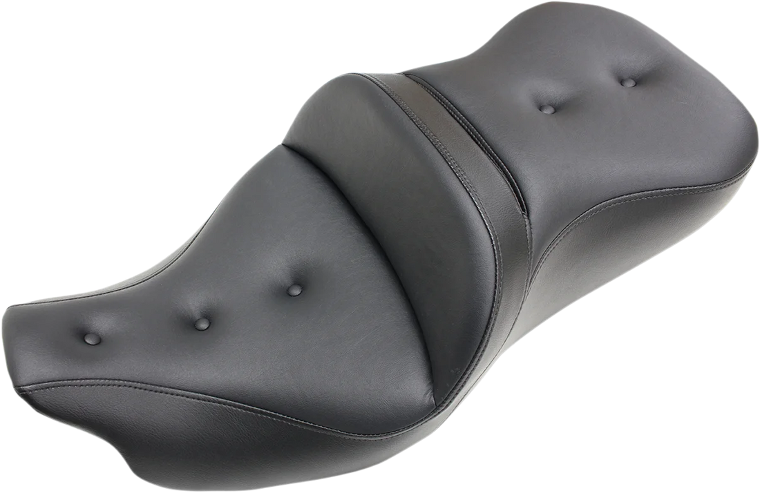 Saddlemen Pillow-Top Roadsofa™ Seat - with Backrest - Black - FLH/FLT '08-'23 808-07B-181BR - Side View