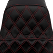 Load image into Gallery viewer, Saddlemen Pro Series SDC Performance Seat - Carbon Fiber/Lumbar Gripper - Red Stitch - Dyna '06-'17 SC80604RED - Side View