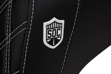 Load image into Gallery viewer, Saddlemen Pro Series SDC Performance Seat - Carbon Fiber/Lumbar Gripper - White Stitch - Dyna '06-'17 SC80604WHI - Side View
