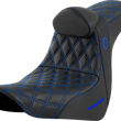 Load image into Gallery viewer, Saddlemen Pro Series SDC Performance Seat - with Backrest - Blue Stitch - FL/FX '18-'23 SC81829BLURT - Main Product View