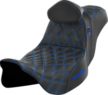 Load image into Gallery viewer, Saddlemen Pro Series SDC Performance Seat - with Backrest - Blue Stitch - FLH/FLT '08-'23 SC80807BLURT - Main Product View