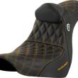 Load image into Gallery viewer, Saddlemen Pro Series SDC Performance Seat - with Backrest - Gold Stitch - FL/FX '18-'23 SC81829GOLRT - Main Product View