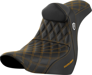 Saddlemen Pro Series SDC Performance Seat - with Backrest - Gold Stitch - FL/FX '18-'23 SC81829GOLRT - Main Product View