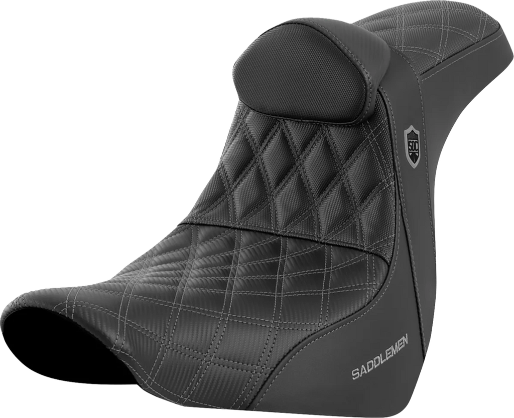 Saddlemen Pro Series SDC Performance Seat - with Backrest - Gray Stitch - FL/FX '18-'23 SC81829GRERT - Main Product View
