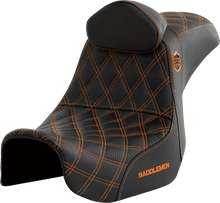 Load image into Gallery viewer, Saddlemen Pro Series SDC Performance Seat - with Backrest - Orange Stitch - Dyna '06-'17 SC80604ORART - Main Product View