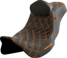 Load image into Gallery viewer, Saddlemen Pro Series SDC Performance Seat - with Backrest - Orange Stitch - FLH/FLT '08-'23 SC80807ORART - Main Product View