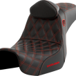 Load image into Gallery viewer, Saddlemen Pro Series SDC Performance Seat - with Backrest - Red Stitch - Dyna '06-'17 SC80604REDRT - Main Product View