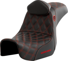 Load image into Gallery viewer, Saddlemen Pro Series SDC Performance Seat - with Backrest - Red Stitch - Dyna '06-'17 SC80604REDRT - Main Product View