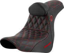 Load image into Gallery viewer, Saddlemen Pro Series SDC Performance Seat - with Backrest - Red Stitch - FL/FX '18-'23 SC81829REDRT - Main Product View