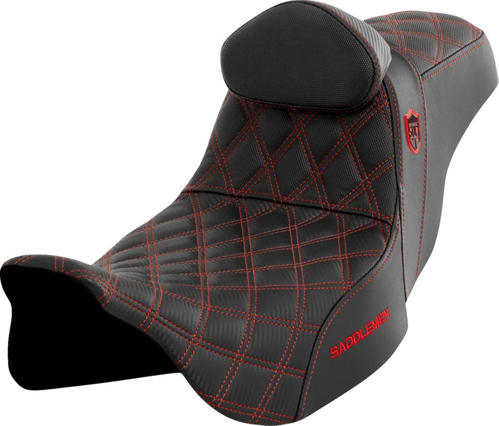 Saddlemen Pro Series SDC Performance Seat - with Backrest - Red Stitch - FLH/FLT '08-'23 SC80807REDRT - Main Product View