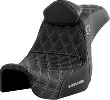 Load image into Gallery viewer, Saddlemen Pro Series SDC Performance Seat - with Backrest - Silver Stitch - Dyna '06-'17 SC80604SILRT - Main Product View