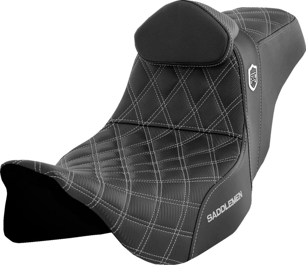 Saddlemen Pro Series SDC Performance Seat - with Backrest - Silver Stitch - FLH/FLT '08-'23 SC80807SILRT - Main Product View