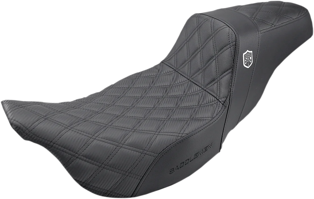 Saddlemen Pro Series SDC Performance Seat - with Backrest - Silver Stitch - FLH/FLT '08-'23 SC80807SILRT - Side View