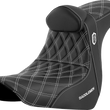 Load image into Gallery viewer, Saddlemen Pro Series SDC Performance Seat - with Backrest - White Stitch - FL/FX '18-'23 SC81829WHIRT - Main Product View