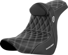 Load image into Gallery viewer, Saddlemen Pro Series SDC Performance Seat - with Backrest - White Stitch - FL/FX '18-'23 SC81829WHIRT - Main Product View