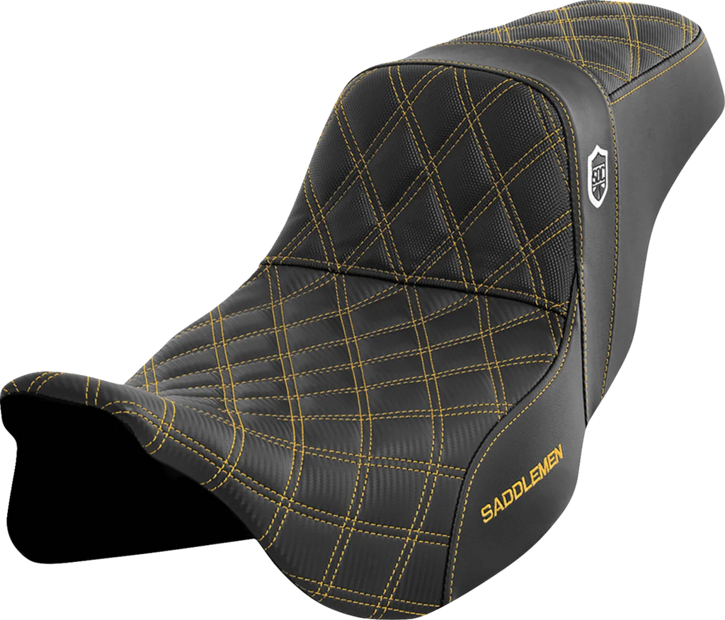 Saddlemen Pro Series SDC Performance Seat - without Backrest - Gold Stitch - FLH/FLT '08-'23 SC80807GOL - Main Product View