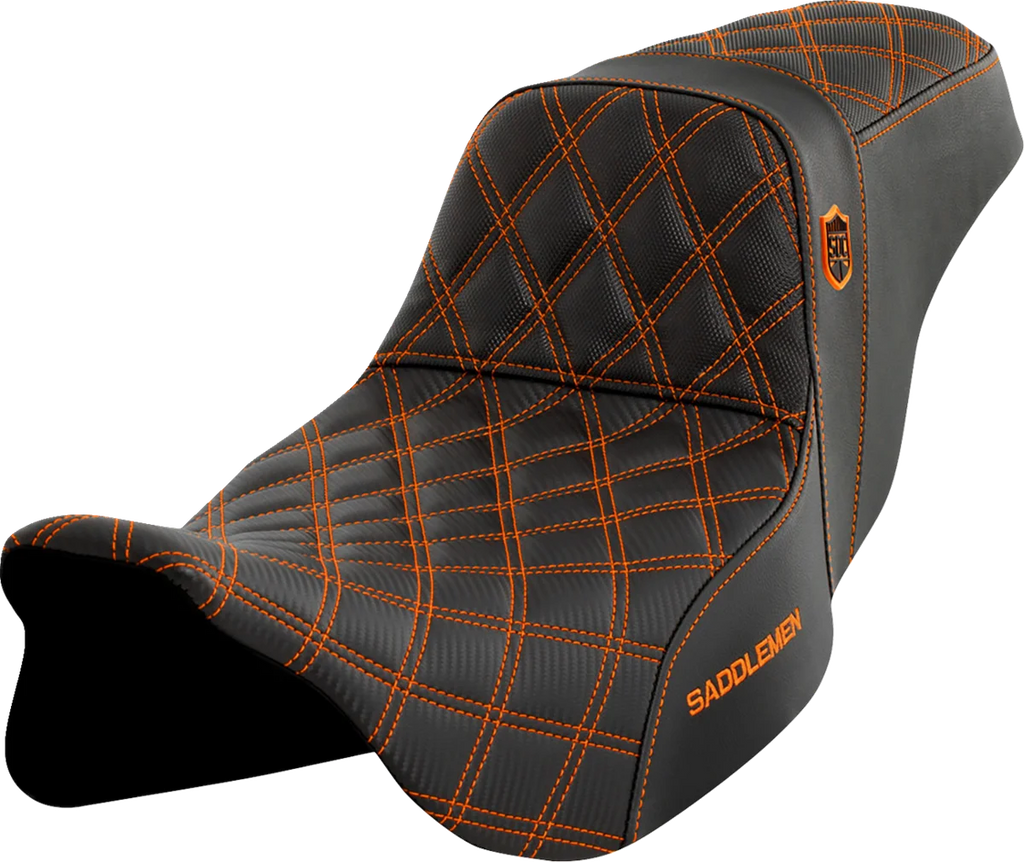 Saddlemen Pro Series SDC Performance Seat - without Backrest - Orange Stitch - FLH/FLT '08-'23 SC80807ORA - Main Product View