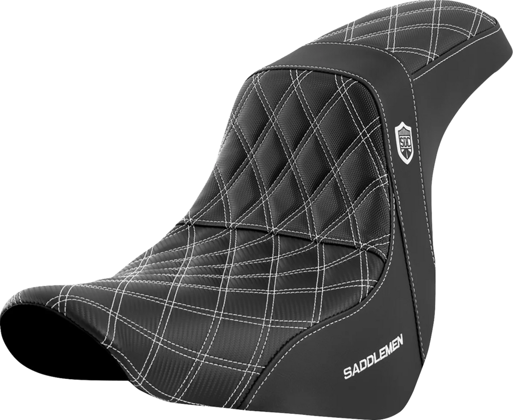 Saddlemen Pro Series SDC Performance Seat - without Backrest - White Stitch - FL/FX '18-'20 SC81829WHI - Main Product View