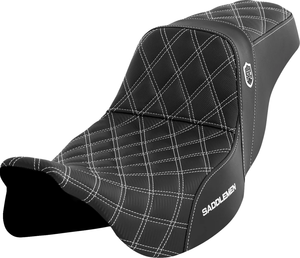 Saddlemen Pro Series SDC Performance Seat - without Backrest - White Stitch - FLH/FLT '08-'23 SC80807WHI - Main Product View