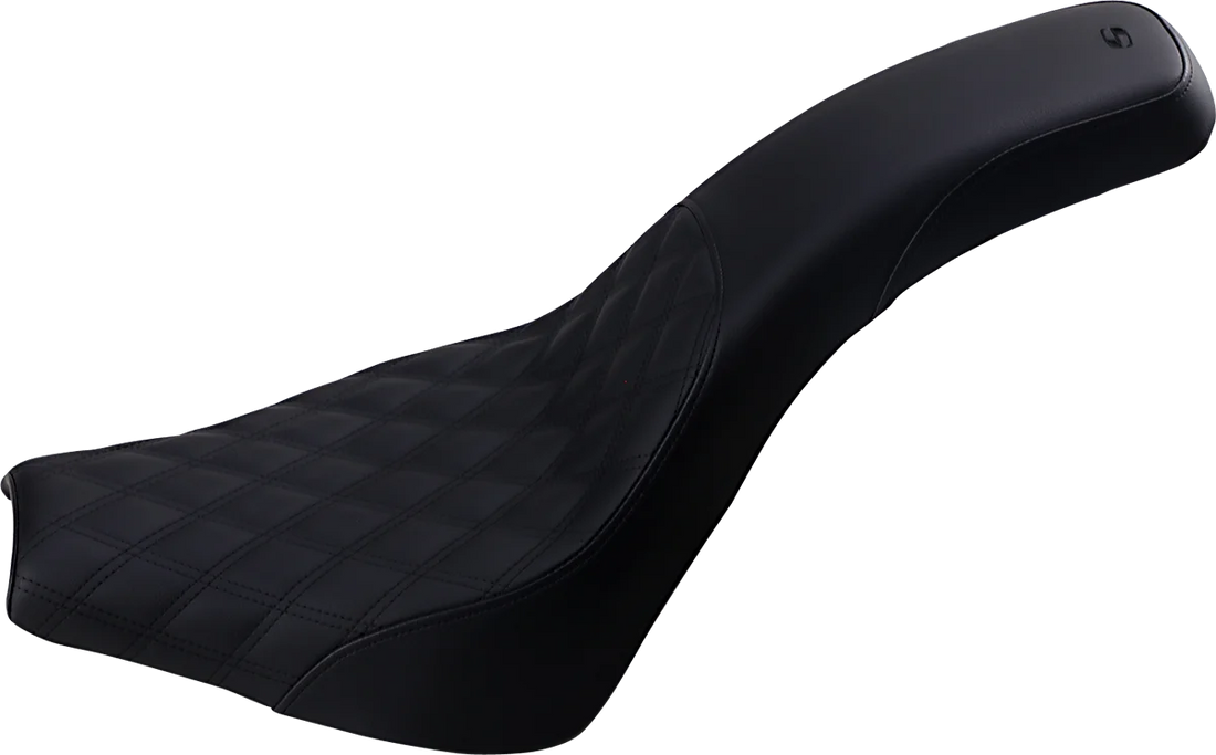 Saddlemen Profiler Seat - Front Lattice/Rear Smooth - Black - FL 897-07-149 - Side View