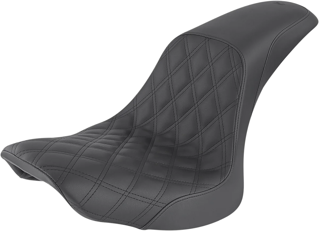 Saddlemen Profiler Seat - Front Lattice/Rear Smooth - Black - FLSTC '06-'17 806-23-149 - Main Product View