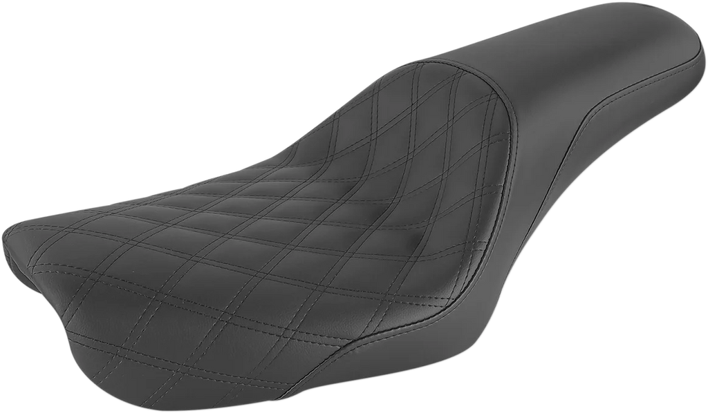 Saddlemen Profiler Seat - Front Lattice/Rear Smooth - Black - FXD '04-'05 804-04-149 - Main Product View