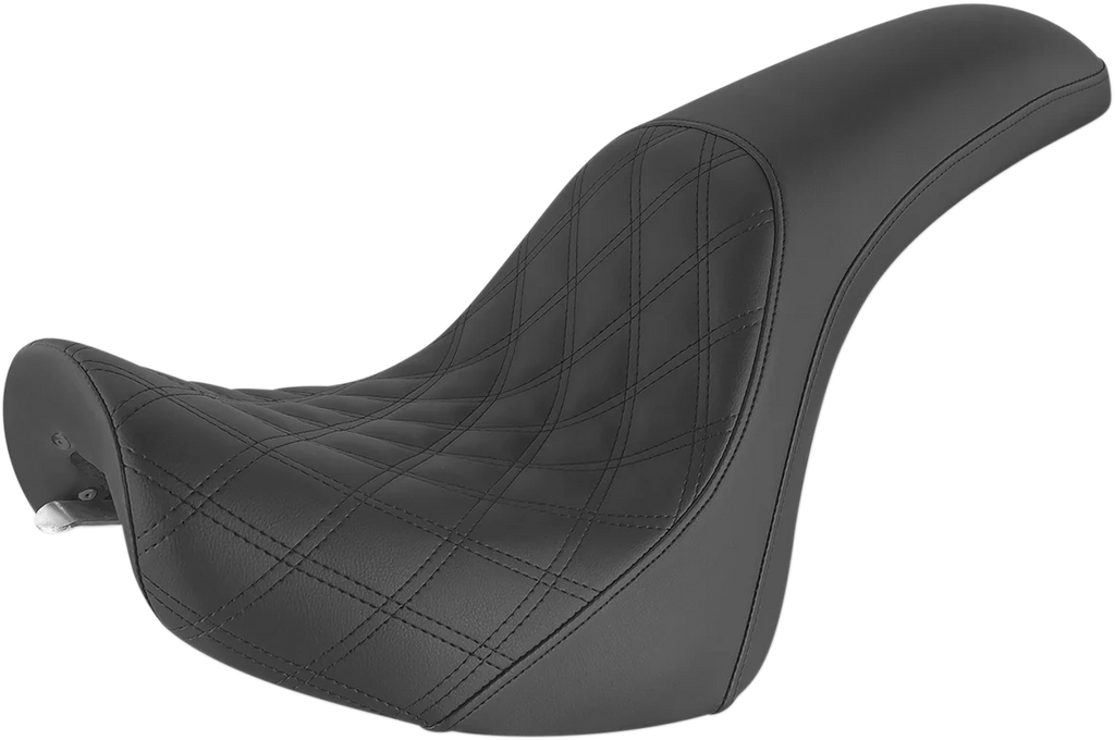 Saddlemen Profiler Seat - Front Lattice/Rear Smooth - Black - FXSTD 800-02-149 - Main Product View