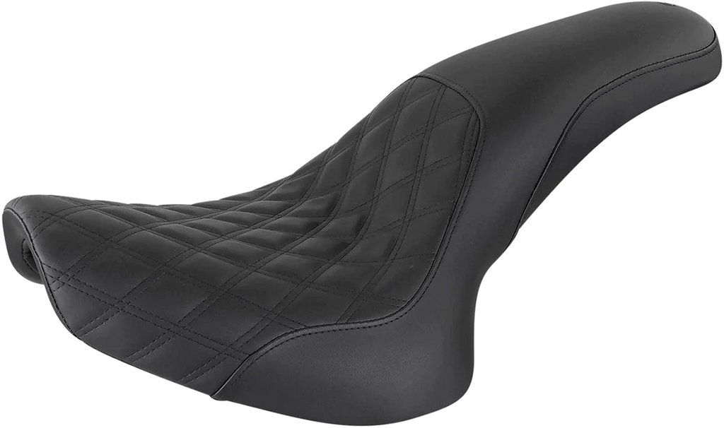 Saddlemen Profiler Seat - Front Lattice/Rear Smooth - Black - Softail 800-01-149 - Main Product View