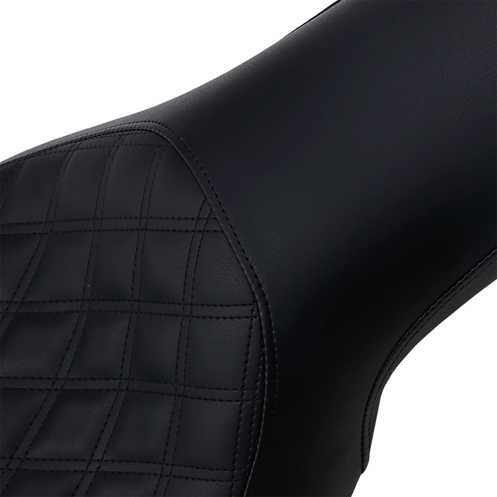 Saddlemen Profiler Seat - Front Lattice/Rear Smooth - Black 806-04-149 - Side View