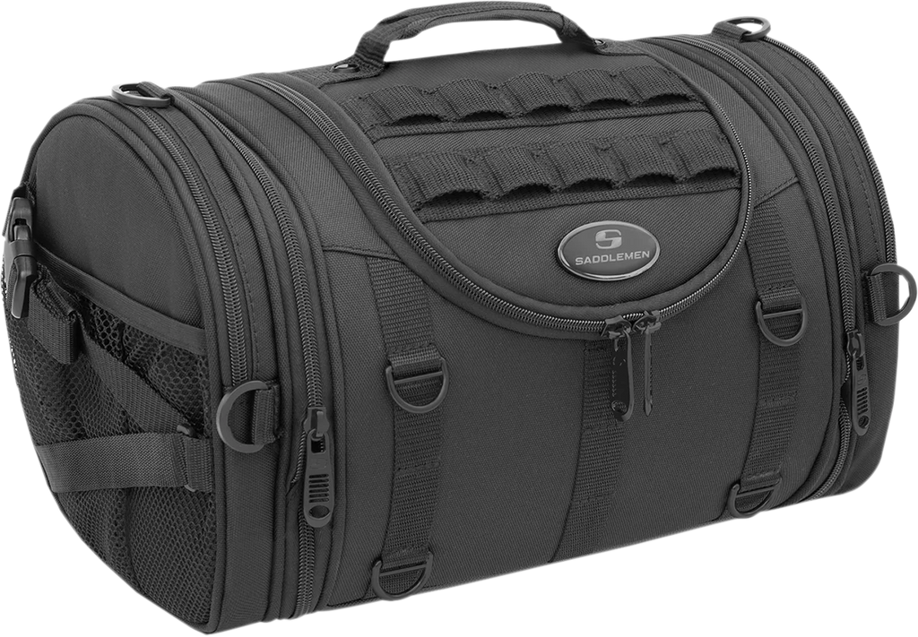 Saddlemen R1300LXE Tactical Roll Bag - Black EX000045A - Installation View