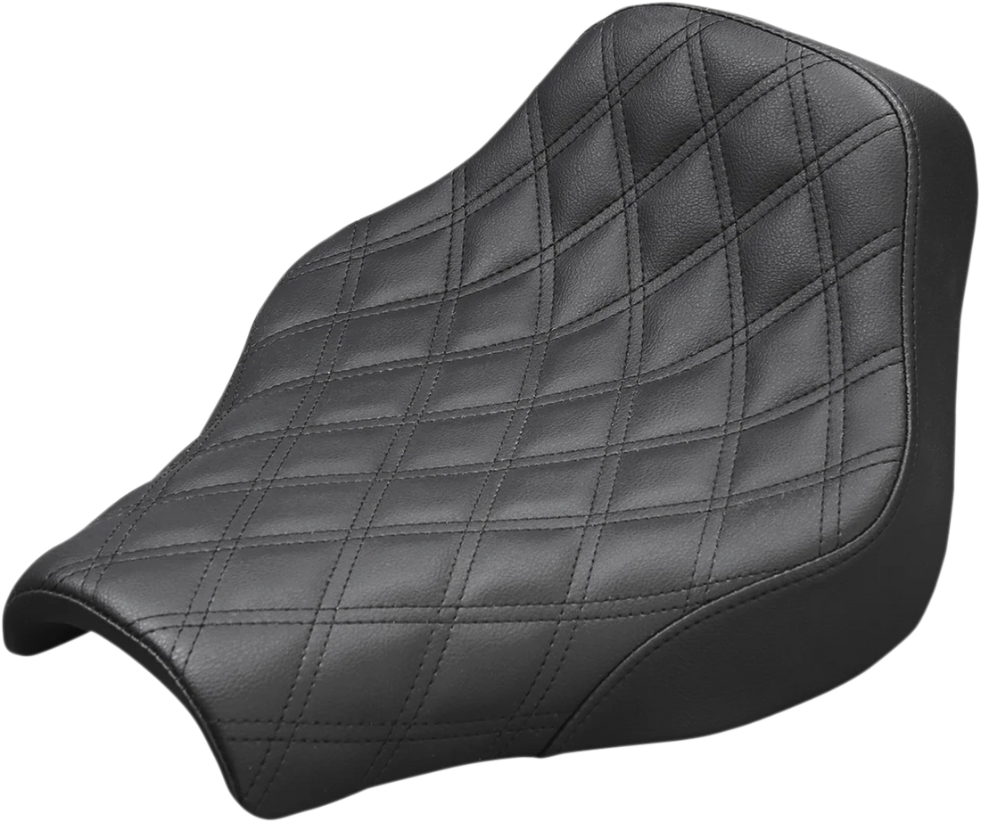 Saddlemen Renegade Solo Seat - Lattice Stitched - Black - FXSB '13-'17 813-27-002LS - Side View