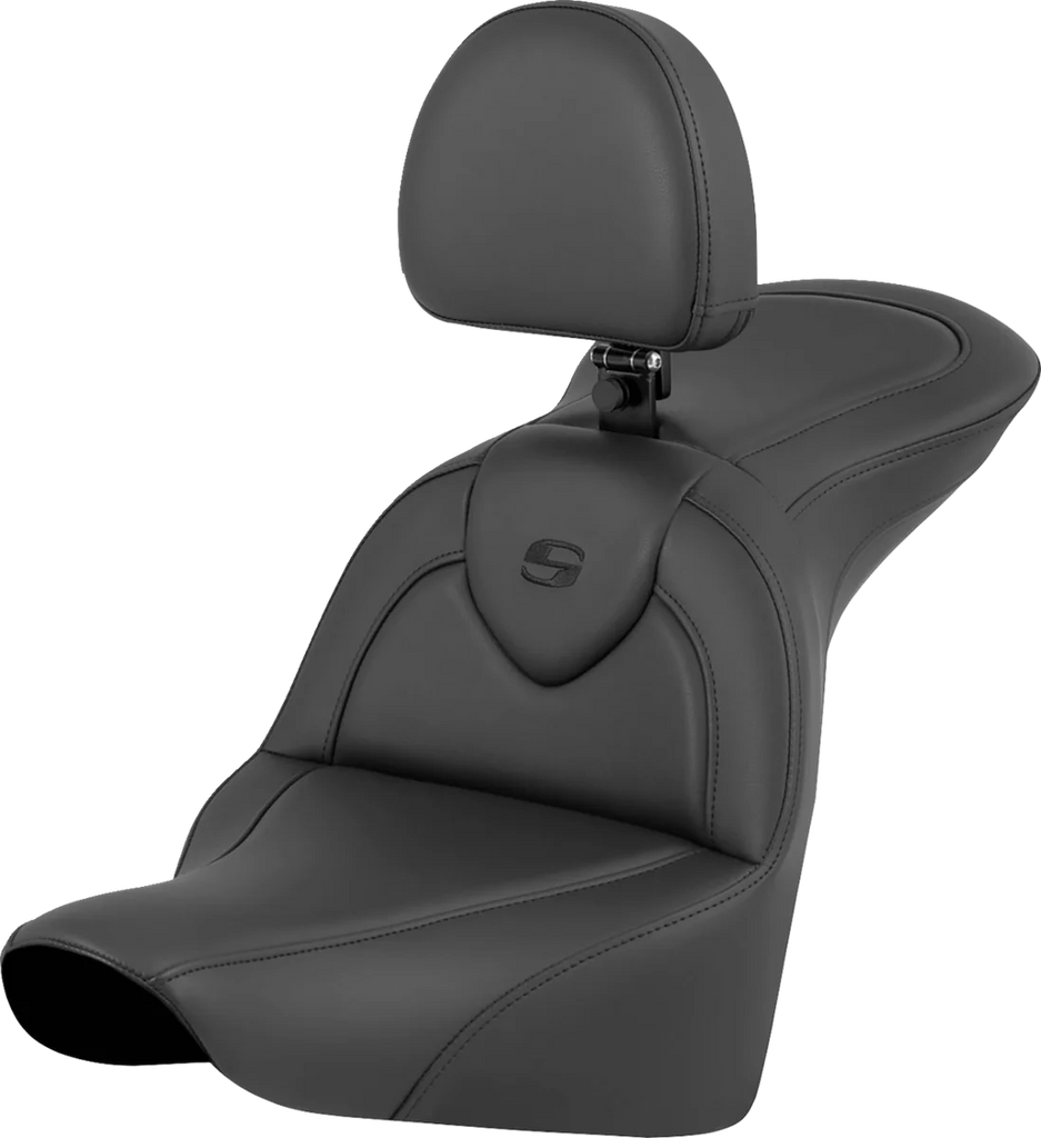 Saddlemen RoadSofa™ Seat - Black - with Driver Backrest - FLFB/FXBR '18-'24 818-27-187BR - Main Product View