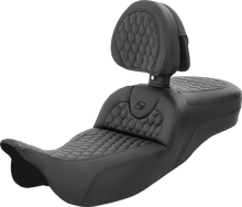Load image into Gallery viewer, Saddlemen RoadSofa™ Seat - Honeycomb - with Backrest - Extended Reach - FL '08-'23 808-07B-190BR - Main Product View