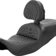 Load image into Gallery viewer, Saddlemen RoadSofa™ Seat - Honeycomb - with Backrest - Heated - FL '08-'23 808-07B-189BRHC - Main Product View