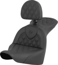 Load image into Gallery viewer, Saddlemen RoadSofa™ Seat - Lattice Stitch - with Driver Backrest - FLFB/FXBR '18-'24 818-27-182BR - Main Product View