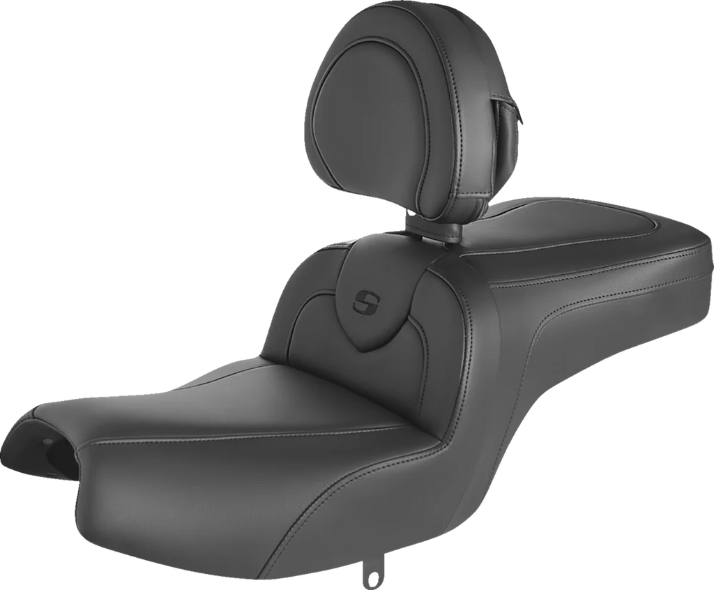 Saddlemen RoadSofa™ Seat - with Backrest - Black w/ Black Stitching - Challenger '20-'22 I20-06-187BR - Main Product View
