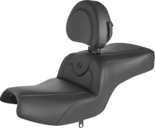 Load image into Gallery viewer, Saddlemen RoadSofa™ Seat - with Backrest - Black w/ Black Stitching - Challenger '20-'22 I20-06-187BR - Main Product View