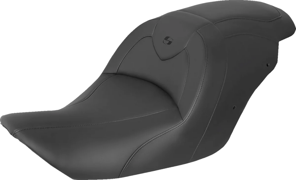 Saddlemen RoadSofa™ Seat - with Backrest - Black w/ Black Stitching - Challenger '20-'22 I20-06-187BR - Side View