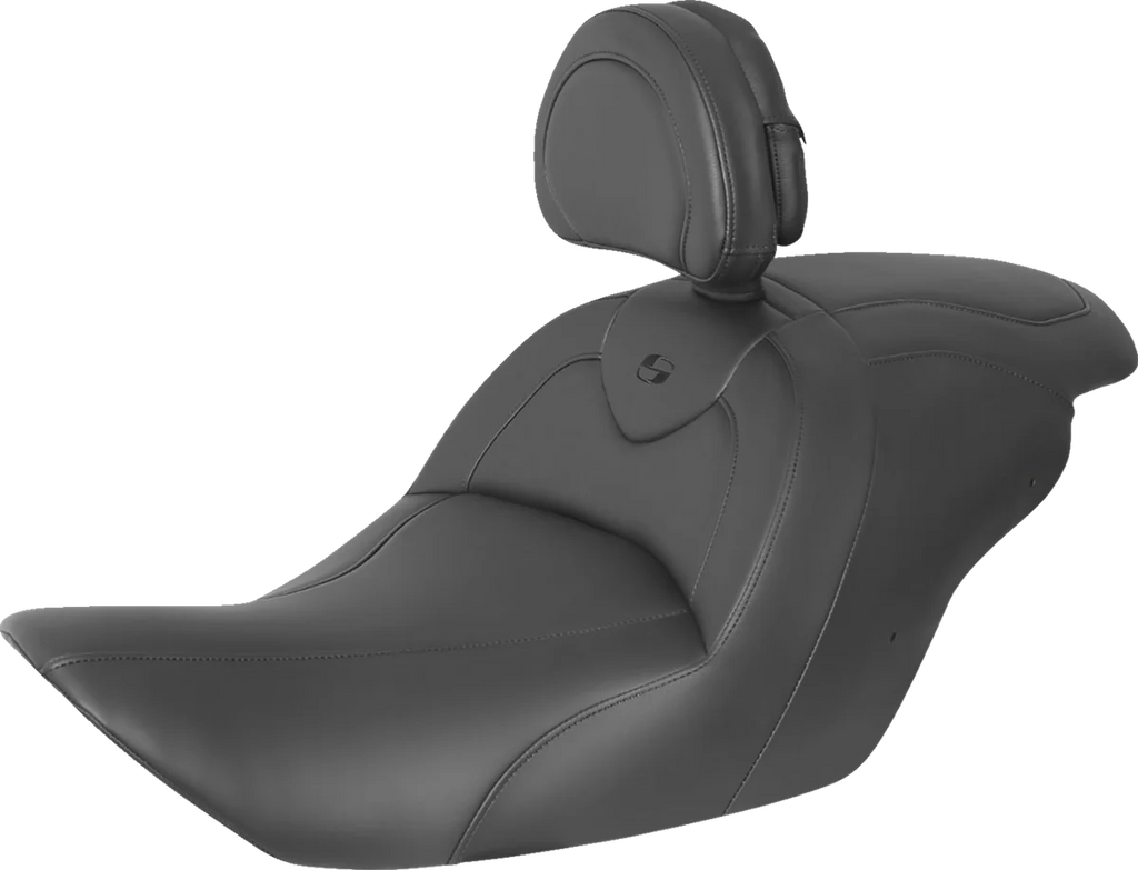 Saddlemen RoadSofa™ Seat - with Backrest - Black w/ Black Stitching - GL1800 '14-'17 H23-20-187BR - Main Product View