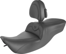 Load image into Gallery viewer, Saddlemen RoadSofa™ Seat - with Backrest - Black w/ Black Stitching 897-06-187BR - Main Product View