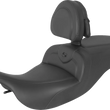 Load image into Gallery viewer, Saddlemen RoadSofa™ Seat - with Backrest - Black w/ Black Stitching 897-07-187BR - Main Product View