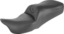 Load image into Gallery viewer, Saddlemen RoadSofa™ Seat - with Backrest - Black w/ Black Stitching 897-07-187BR - Side View